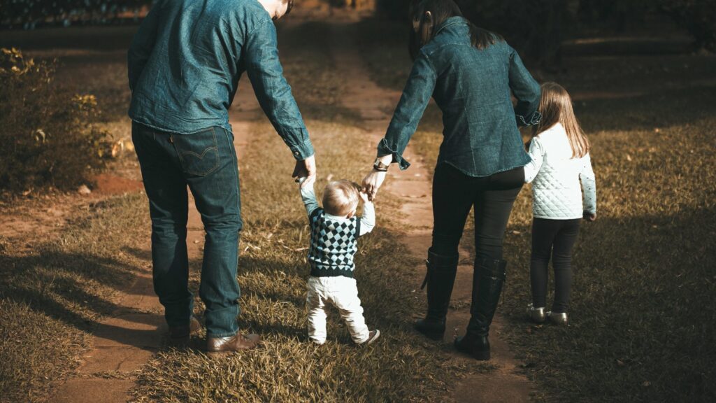 Family walking together